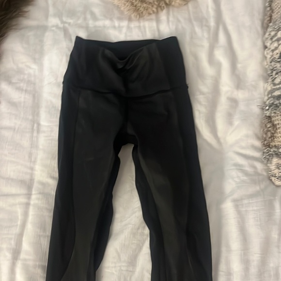 Lululemon black faux leather leggings - Picture 2 of 5